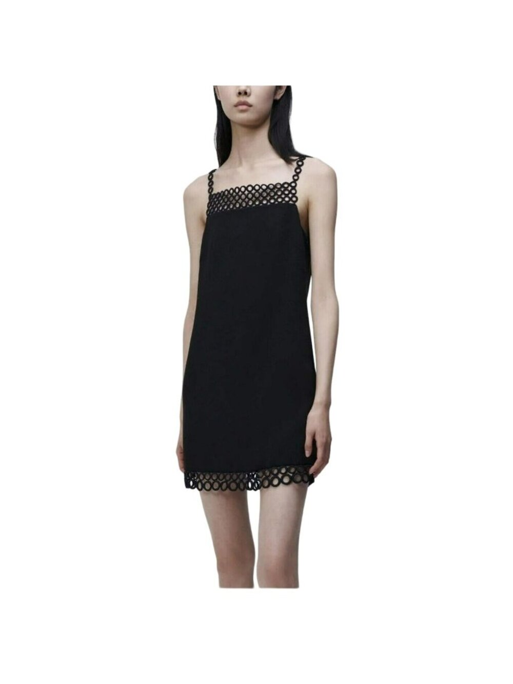 JONATHAN SIMKHAI $645 Marlie Black Crochet Crepe Mini Dress NWT Sz 0